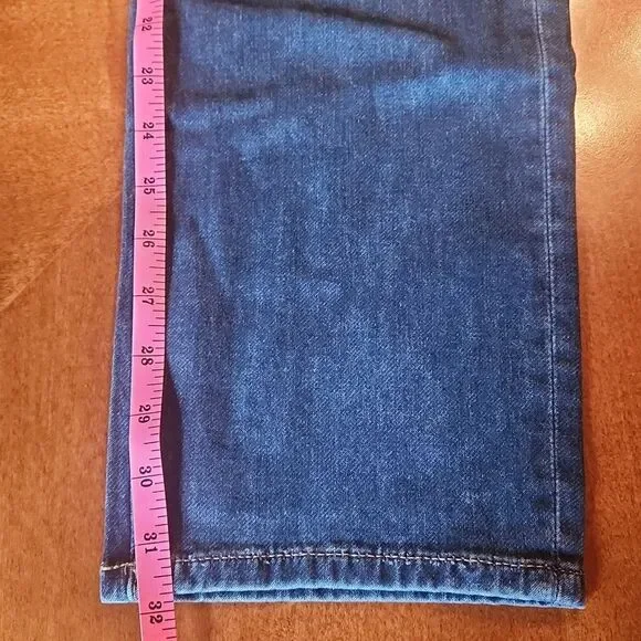 Warp + Weft Chicago Straight Leg Mid Rise Jeans, 30 X 32, Blue Wash Denim - Picture 8 of 11